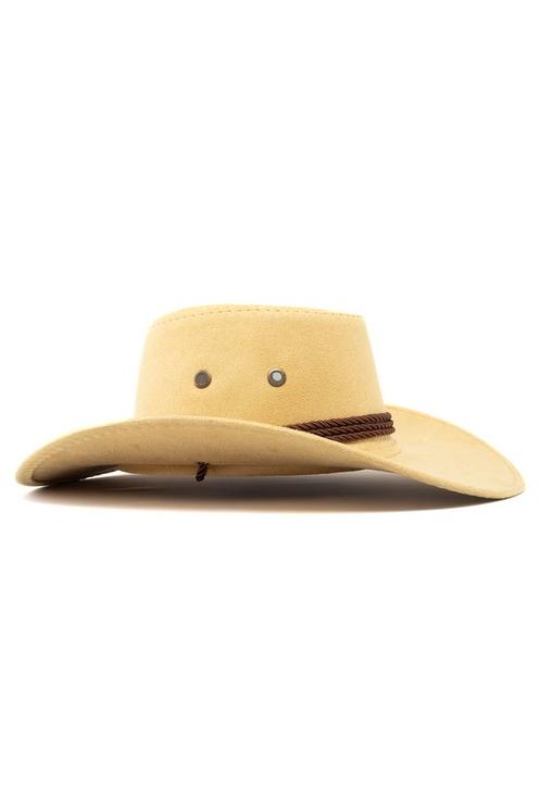 Cowboyhoed Beige Suede Beige Suedelook Cowboy Western Hoed T, Kleding | Heren, Carnavalskleding en Feestkleding, Nieuw, Overige maten