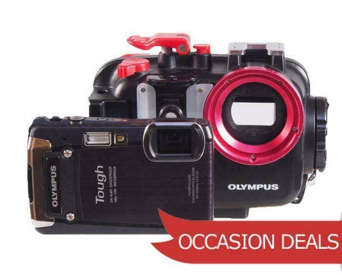 Meer gebruikte onderwatercamera's, flitsers met garantie, Audio, Tv en Foto, Fotografie | Onderwatercamera's, Complete set