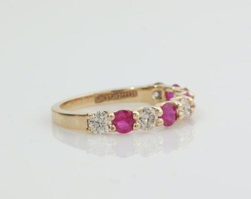 Eeuwigheidsring - 14 karaat Geel goud - 1.30ct. tw. Robijn -, Sieraden, Tassen en Uiterlijk, Antieke sieraden