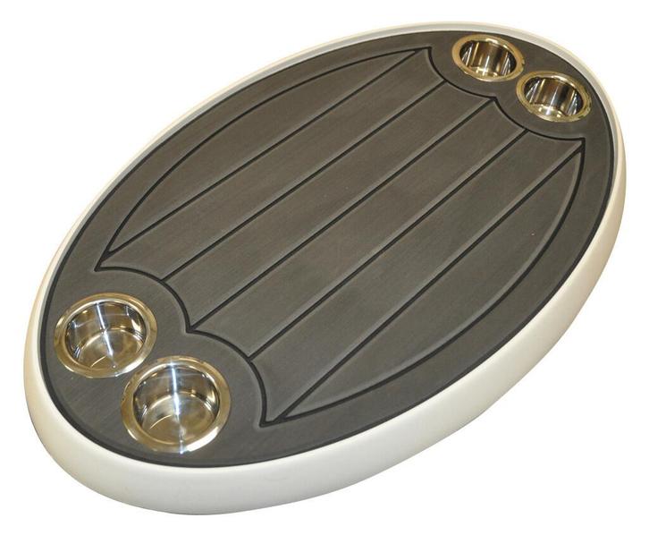 Tafelblad wit Inleg donkergrijs 4 houders, Watersport en Boten, Accessoires en Onderhoud, Ophalen of Verzenden