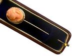 Cameo 14 karaat goud Victoriaanse koraal gesneden Camee