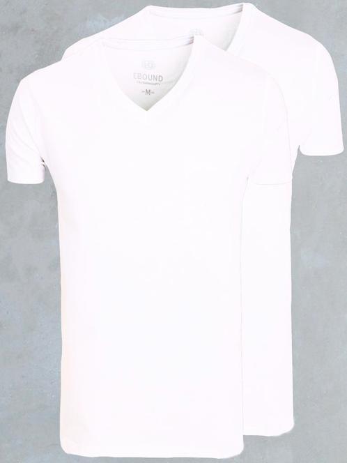 E-bound T-shirt Basic V-hals Wit 2-Pack, Kleding | Heren, T-shirts, Wit, Nieuw, Verzenden