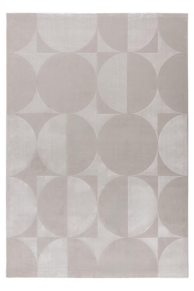 Japandi Vloerkleed | Elif | Cirkels | Zilver | 160x230 cm, Huis en Inrichting, Stoffering | Tapijten en Kleden, Verzenden