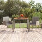 vidaXL Tuintafel met houten blad 90x90x75 cm poly rattan, Tuin en Terras, Tuintafels, Verzenden, Nieuw