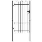 vidaXL Poort met gebogen bovenkant enkel 1x1,75 m staal, Verzenden, Nieuw