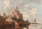 Frans de Hulst (XVII-XVIII) - Fishing boats on te rivier, Antiek en Kunst