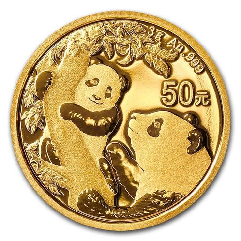 Gouden China Panda 3 gram 2021, Postzegels en Munten, Munten | Azië, Oost-Azië, Losse munt, Goud, Verzenden