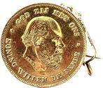 Gouden 10 gulden Willem III 1875 vermaakt als broche/ speld, Postzegels en Munten, Goud, Losse munt, Verzenden