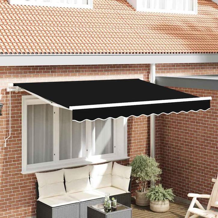 vidaXL Vervangingsdoek voor zonnescherm Zwart 300 x 250 cm, Tuin en Terras, Zonneschermen, Nieuw, Verzenden