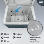 Tillvex® Elektrische Koelbox – 40L – 12V&  230V Stekker – Gr, Caravans en Kamperen, Verzenden, Nieuw