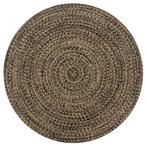 vidaXL Vloerkleed handgemaakt 120 cm jute zwart en naturel, Huis en Inrichting, Verzenden, Nieuw, Zwart