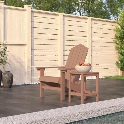 vidaXL Tuinstoel Adirondack met tafel HDPE bruin, Tuin en Terras, Tuinstoelen, Nieuw, Verzenden