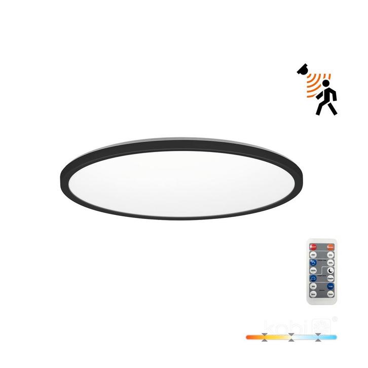 Plafonniere NIVERA met Sensor | Rond | 12W | Ø225mm | Zwart, Huis en Inrichting, Lampen | Plafondlampen, Nieuw, Ophalen of Verzenden