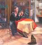 Louis Comeau (1955), Vrouw met beeldjes en kat