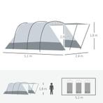 TRUUSK Outsunny Tunnelzelt 8-Personen  Campingzelt mit Schla, Caravans en Kamperen, Verzenden, Nieuw