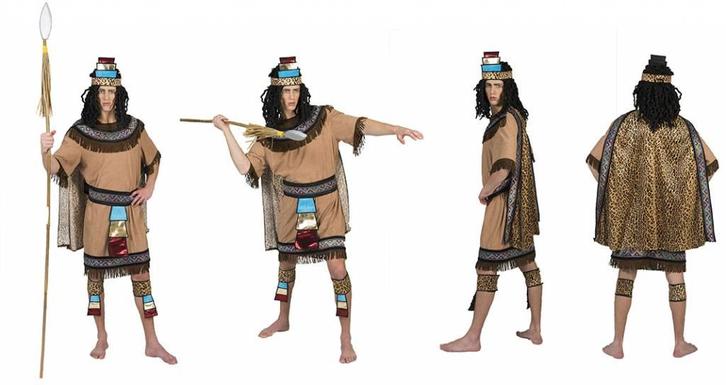 Azteken kostuum man, Kleding | Heren, Carnavalskleding en Feestkleding, Nieuw, Ophalen of Verzenden