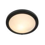 Moderne plafonnière zwart 31 cm IP44 - Yuma, Nieuw, Glas, Minder dan 50 watt