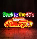 Back to the Fifties Hot Rod Neon Met Achterplaat 81 x 48 cm, Ophalen, Gebruikt