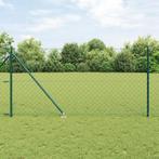 vidaXL Ketenlinkschutting met 13 Spike palen 1x25 m Verzinkt, Verzenden, Nieuw, IJzer
