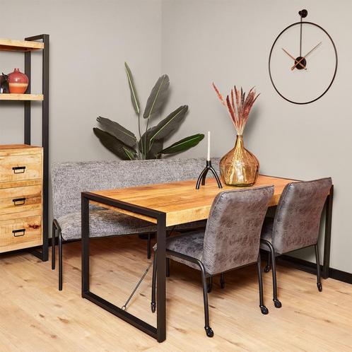 *WOONWINKEL* Starfurn Boaz Industriele Eettafel Van Mangohou, Huis en Inrichting, Tafels | Eettafels, Nieuw, Verzenden