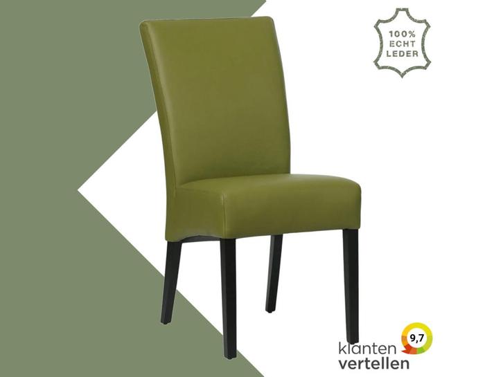 Leren eetkamerstoel Just - Toledo Apple Green (groen) -, Huis en Inrichting, Stoelen, Eén, Overige kleuren, Nieuw, Leer, Ophalen of Verzenden