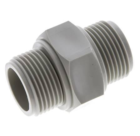 Dubbele Nippel G1 Polypropyleen (PP) 10bar FDA 43mm Hex, Doe-het-zelf en Verbouw, Overige Doe-het-zelf en Verbouw, Nieuw, Verzenden