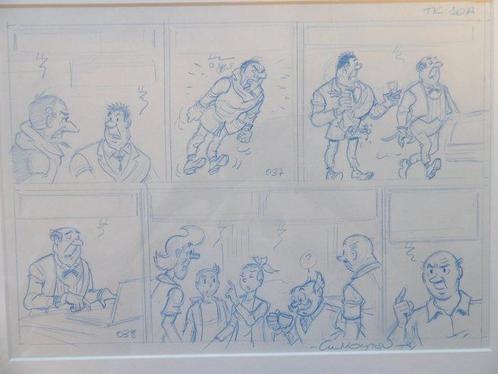 Suske en Wiske 352 - originele halve pagina in schets, Boeken, Stripboeken