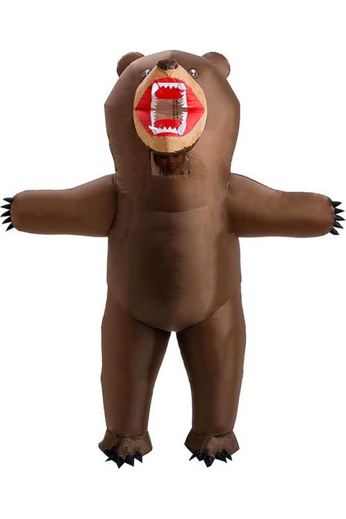 KIMU® Opblaas Kostuum Grizzlybeer Opblaasbaar Pak Berenpak M, Kleding | Heren, Carnavalskleding en Feestkleding, Kleding, Nieuw