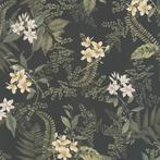 Profhome 394244-GU Bloemen behang floral mat zwart wit 5,33, Huis en Inrichting, Stoffering | Behang, Verzenden