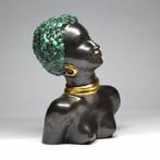 Margit Izsépy - Buste, African Woman - 24 cm - Keramiek, Antiek en Kunst