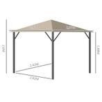 TRUUSK Tuinpaviljoen Paviljoen 3 X 3 M Tuintent Dak Met Vent, Tuin en Terras, Partytenten, Verzenden, Nieuw