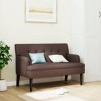 vidaXL Bankje met rugleuning 112x65,5x75 cm kunstleer bruin, Verzenden, Nieuw, Leer