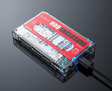 HDD SSD behuizing retro tape cassette bandje style SATA 2.5 beschikbaar voor biedingen