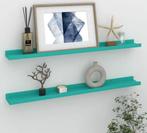 vidaXL - Wandschappen - 2 - st - 80x9x3 - cm - blauw, Huis en Inrichting, Woonaccessoires | Overige, Ophalen of Verzenden, Nieuw