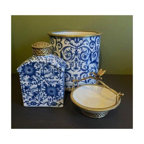 G&C Interiors - Pot (3) - Brons, Porselein - Bloempot en, Antiek en Kunst, Curiosa en Brocante
