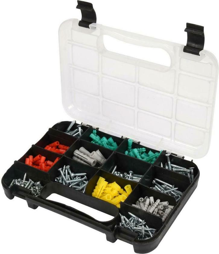 Assortiment muurpluggen en schroeven - 350 stuks, Doe-het-zelf en Verbouw, IJzerwaren en Bevestigingsmiddelen, Minder dan 50 mm