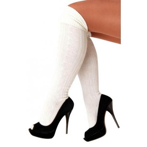 Overknee Tiroler dames sokken wit - Kousen, Hobby en Vrije tijd, Feestartikelen, Verzenden