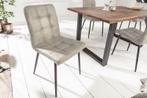 Retro design stoel MODENA steengrijs met decoratieve, Huis en Inrichting, Stoelen, Ophalen of Verzenden, Nieuw