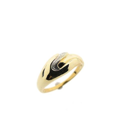 Bicolor gouden fantasie ring, Sieraden, Tassen en Uiterlijk, Ringen, Overige kleuren, Gebruikt, Goud, Verzenden