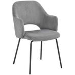 Eetkamerstoel, Corduroy Bekleding, Schaalvorm, Metalen Poten, Huis en Inrichting, Stoelen, Verzenden, Nieuw