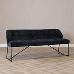 40% Korting: Scandinavische eetkamerbank Jelle zwart 155 cm, Huis en Inrichting, Stoelen, Ophalen, Zwart, Zo goed als nieuw, Stof