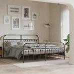 vidaXL Bedframe met hoofd- en voeteneinde metaal zwart, Huis en Inrichting, Slaapkamer | Bedden, Verzenden, Zwart, Overige maten
