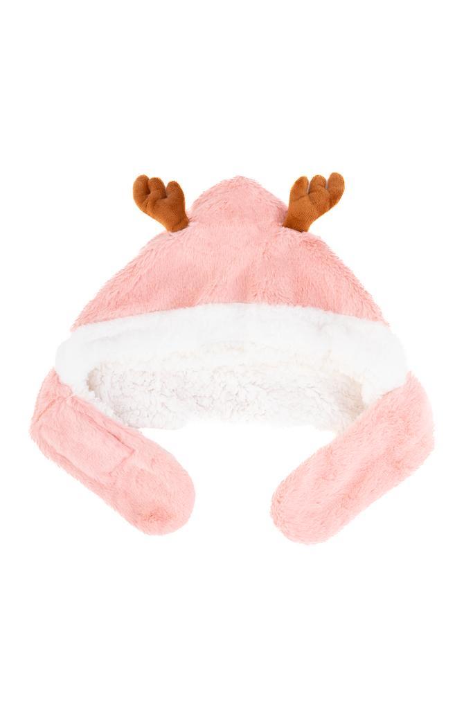 Muts Rendier Fleece Lichtroze Bont Hoorns Oren Touwtjes Roze, Kinderen en Baby's, Kinderkleding | Mutsen, Sjaals en Handschoenen