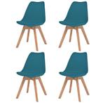 vidaXL Eetkamerstoelen 4 st kunststof turquoise, Verzenden, Nieuw