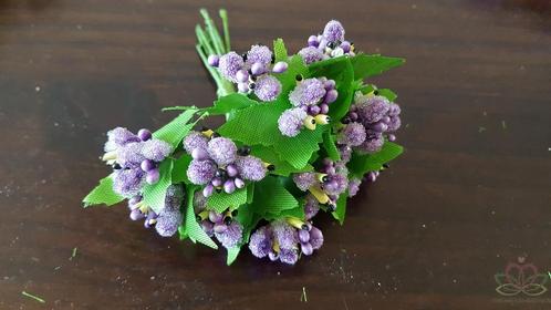 Besjes, blad, meeldraden frosted paars bundel 10 st, Huis en Inrichting, Woonaccessoires | Kunstplanten en Kunstbloemen, Nieuw