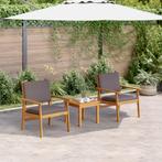 vidaXL Tuinstoelen 2 st met kussens massief acaciahout, Verzenden, Nieuw, Tuinset