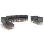 vidaXL 10-delige Loungeset poly rattan en eucalyptushout, Verzenden, Nieuw, Rotan, Loungeset