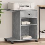vidaXL Printerkastje met wielen 60x40x68,5 cm betongrijs, Computers en Software, Printers, Verzenden, Nieuw