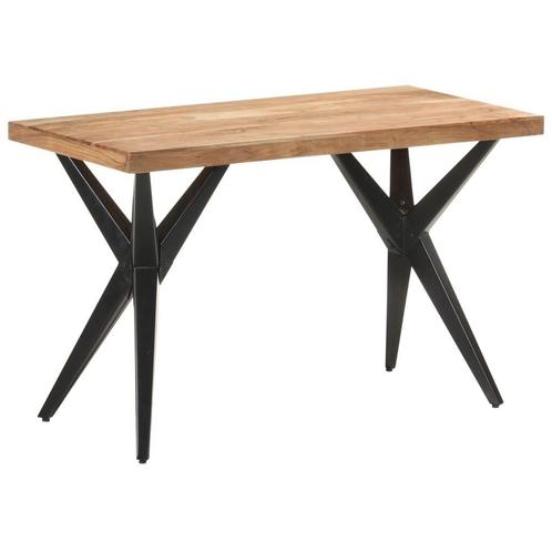 vidaXL Eettafel Acacia 140cm Zwart - Retourdeal - 35% Kor..., Huis en Inrichting, Tafels | Eettafels, Nieuw, Ophalen of Verzenden