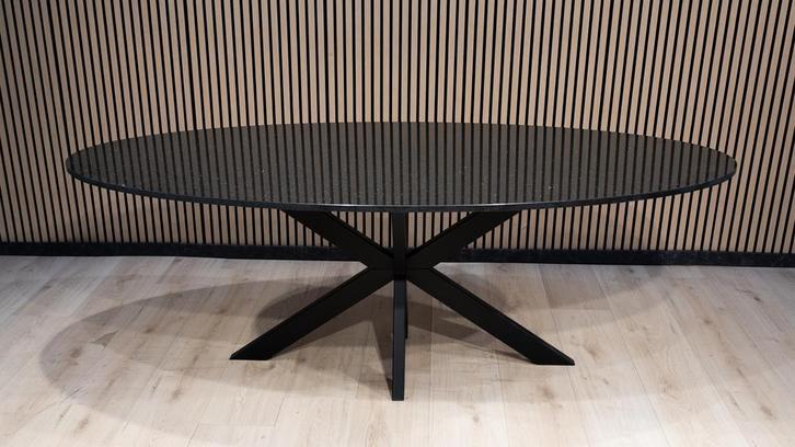 Star galaxy rechthoekig 210x100 echt natuursteen Ovaal, Huis en Inrichting, Tafels | Eettafels, 200 cm of meer, 100 tot 150 cm